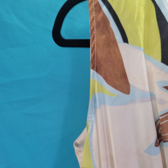 Pleated Floral Print Sleeveless Dress With Belt For Women One Size By Lamiar - Picture 5 of 11